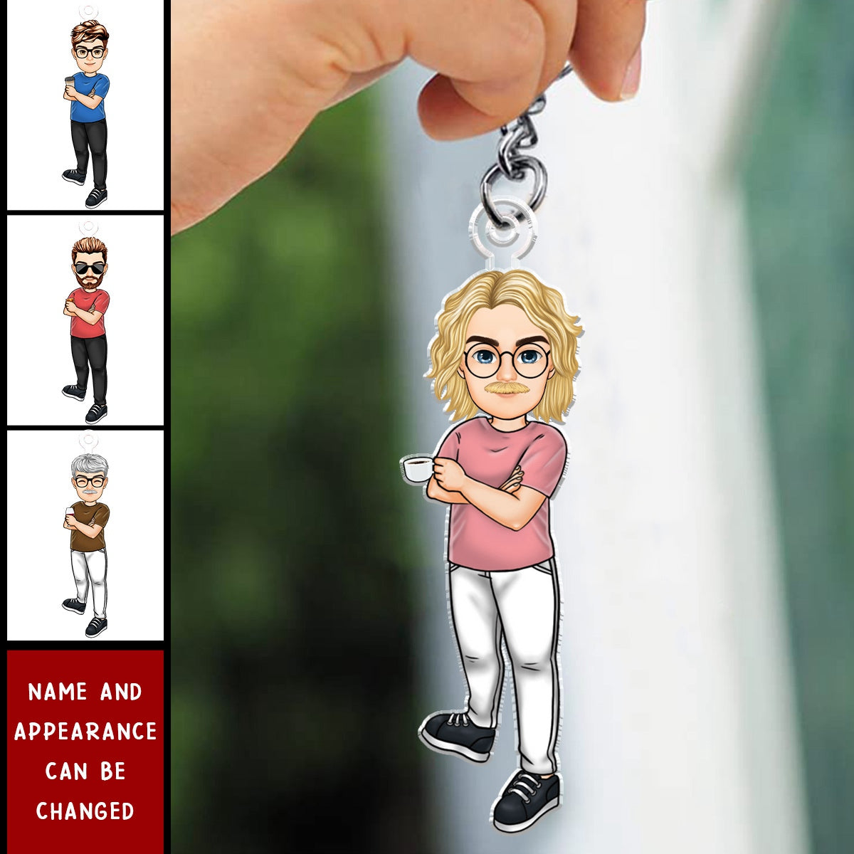 Cartoon Husband Daddy - Personalized Acrylic Keychain
