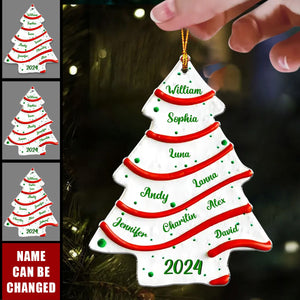 Christmas Tree Cake Custom Name - Personalized Custom 3D Effect Acrylic Ornament - Gifts For Family, Friends, Coworkers