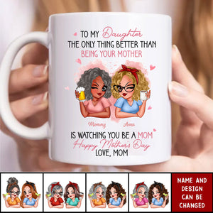 Pink Tone To My Daughter From Mom Happy Mother's Day Personalized Mug, Heartfelt Mother's Day Gift For Daughter