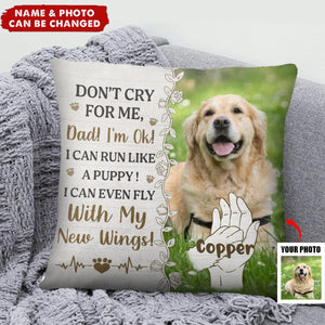 Custom Photo Don't Cry For Me Memorial - Personalized Pillow