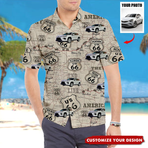 Personalized Photo Upload Route 66 Hawaiian Shirt