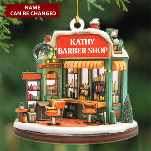 Hair Salon Personalized Christmas Acrylic Ornament - Gift for Hairdresser Hairstylist