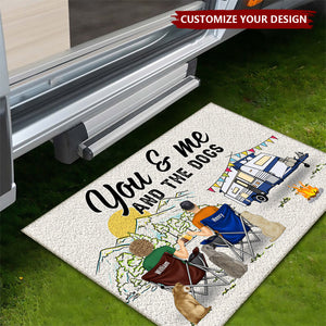 Home Is Where We Park It You And Me And The Dogs - Gift For Camping Lovers - Personalized Doormat