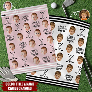 Custom Funny Pet Kids Photo Personalized Golf Towel, Fathers Day Golf Gift