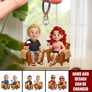 Welcome To Grandma Grandpa House - Personalized Keychain