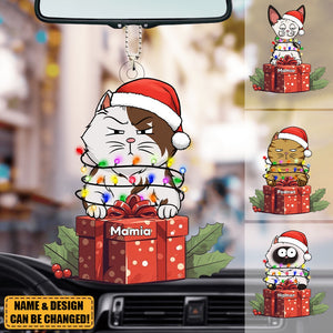 Cute Cat Kitten Pet Christmas Gift Personalized Acrylic Car Ornament