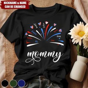 Proud Grandma And Kids Firework 4Th Of July - Personalized Shirt