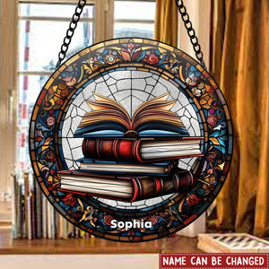 Personalized Gifts For Book Lover Stained Glass Ornament