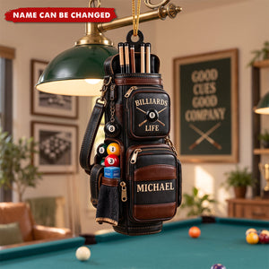 Personalized Billiards Ornament, Custom Name Pool Player Keepsake, Gift For Husband & Dad