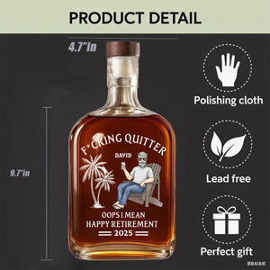 Officially Done - Coworker Personalized Whiskey Bottle - Appreciation, Retirement Gift