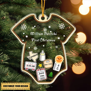 Personalized Baby's First Christmas Snowflakes Ornament