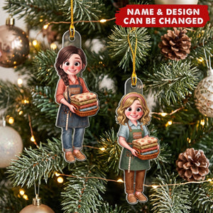 Sewing Is My Happy Place - Personalized Acrylic Custom Shape Ornament