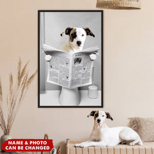 Personalized Photo Dog Cat Read Newspaper Poster