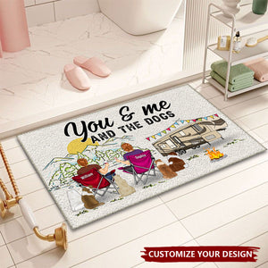 Home Is Where We Park It You And Me And The Dogs - Gift For Camping Lovers - Personalized Doormat