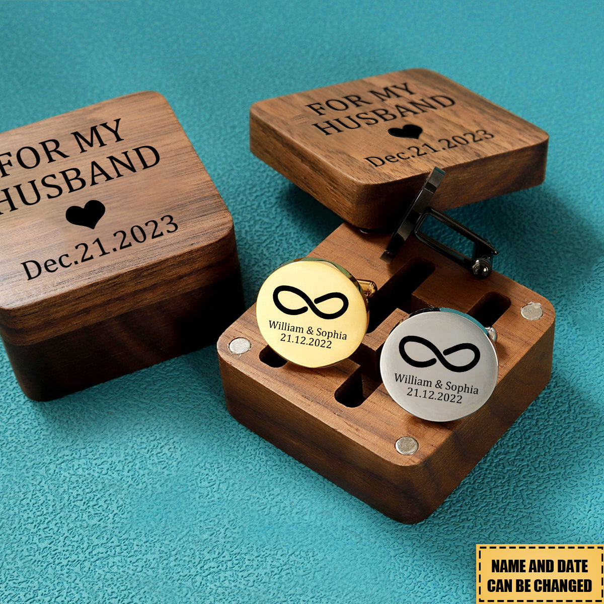For My Husband - Personalized Cufflinks - Gift for Him