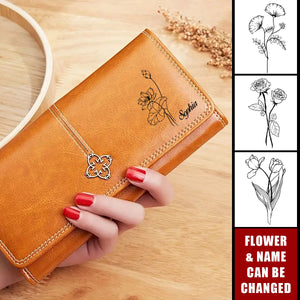 Flower Snap Multi-Card Slots Personalized Birthday Flower Clutch Bag Wallet