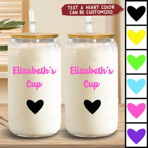 Name Glass Can - Personalized Clear Glass Cup For Him Her