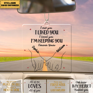 My Heart Is Perfect Because You Are Inside - Couple Personalized Custom Square Shaped Acrylic Ornament
