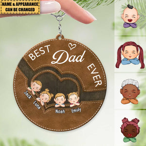 Best Dad Ever - Family Personalized Acrylic Keychain - Gift For Dad, Grandpa