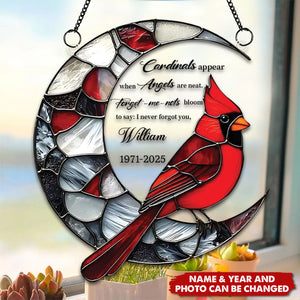Personalized Cardinal Window Hanging Acrylic Memorial Suncatcher Ornament