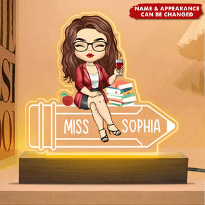 Teaching Fills My Heart - Teacher Personalized Custom Shaped 3D LED Light - Gift For Teacher