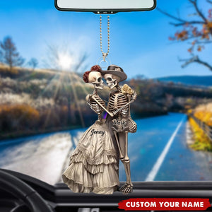 Skeleton Couple Personalized Ornament, Gift For Skull Lovers