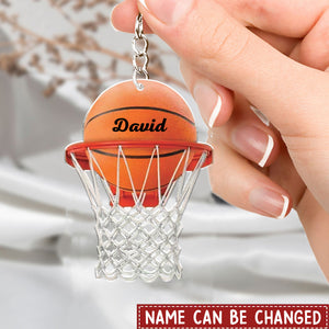 Personalized Basketball Keychain, Gift for Basketball player