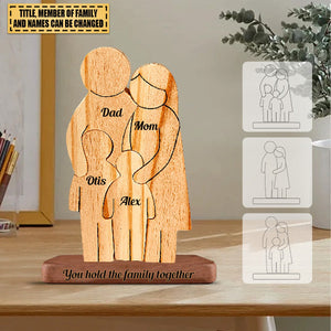 Man, Woman Couple Gift, Dad, Mom And Kids, Personalized Family Puzzle Wooden - Gift For Family