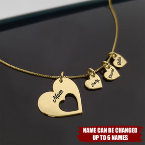 For Couple and Family Multiple Name Personalized Hearts Necklace