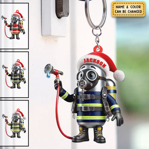 Personalized Firefighter Keychain – Cute Gift For Firefighter