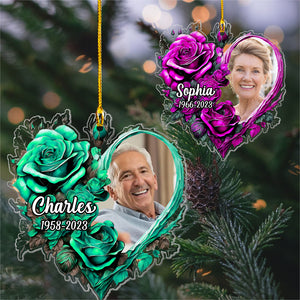 Personalized Colorful Rose Memorial Ornament