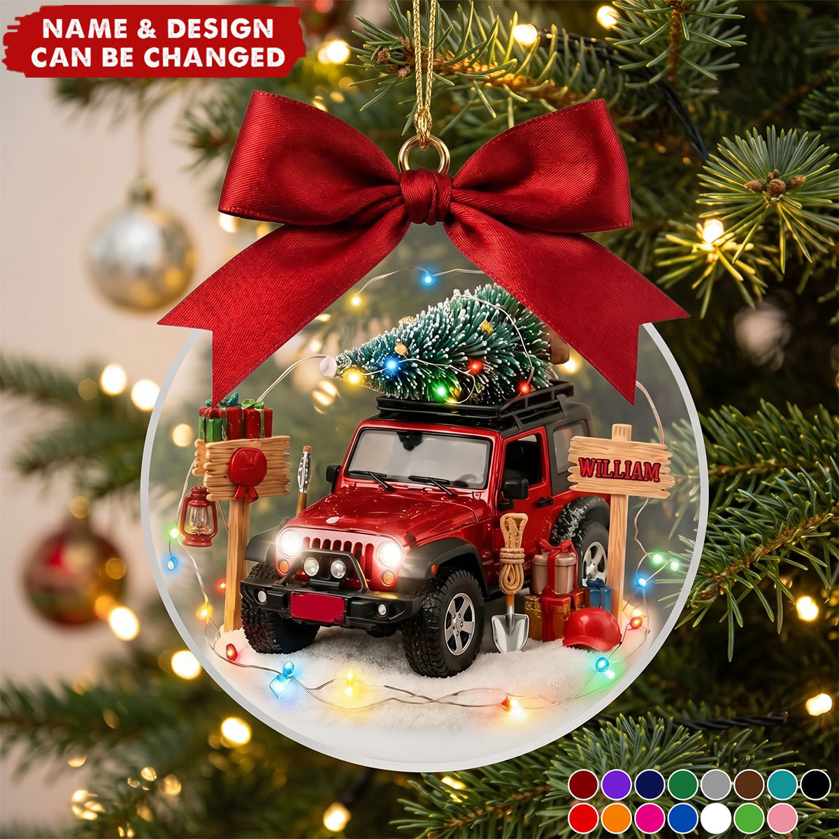 Personalized Off Road Christmas Ornament, Adventure Car Christmas Gift