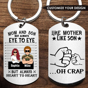 Personalized Dad/Mom And Daughter/Son Stainless Steel Keychain - Gift Idea For Father's Day From Daughter/Son - Like Father Like Daughter Oh Crap