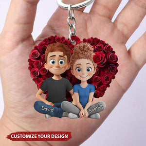 Partners In Crime And In Love - Couple Personalized Acrylic Keychain - Gift For Husband Wife, Anniversary