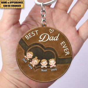 Best Dad Ever - Family Personalized Acrylic Keychain - Gift For Dad, Grandpa