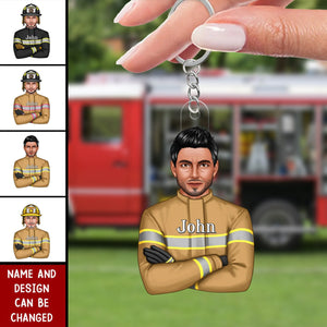 Proud Firefighter Personalized Acrylic Keychain
