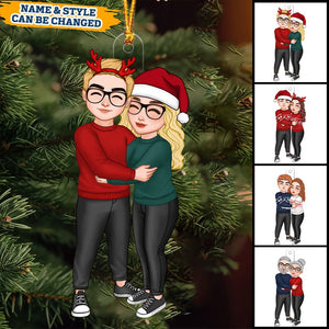 Couple Hugging Christmas Gift For Her Gift For Her Anniversary Keepsake Personalized Ornament