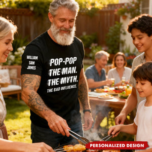 Personalized Shirt - Grandpa The Man The Myth The Bad Influence, Gift Grandpa, Dad, Uncle
