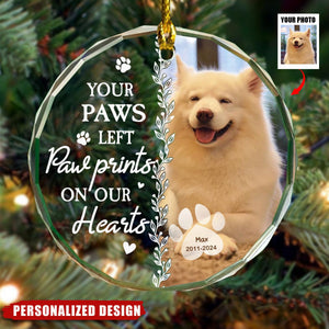 Personalized Gift For Pet Memorial Circle Glass Ornament