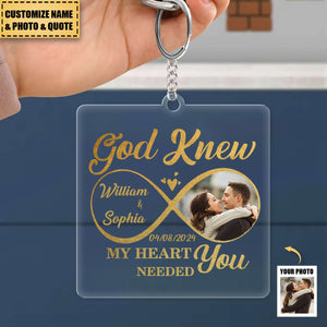 Custom Photo All Of Me Loves All Of You - Couple Personalized Square Shaped Acrylic Keychain