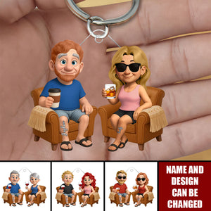 Welcome To Grandma Grandpa House - Personalized Keychain