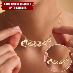 For Couple and Family Multiple Name Personalized Hearts Necklace