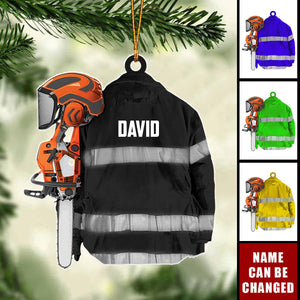 Personalized Arborist Christmas Shaped Ornament - Gift For Lumberjacks