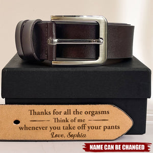 Thanks For All - Personalized Engraved Leather Belt