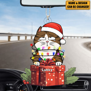 Cute Cat Kitten Pet Christmas Gift Personalized Acrylic Car Ornament