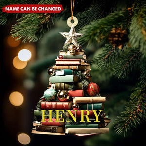 Christmas Book Tree Ornament - Perfect Gift For Book Lovers - Personalized Ornament - Christmas Gift