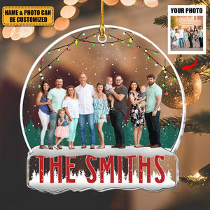 Family Merry Christmas - Personalized Acrylic Photo Ornament