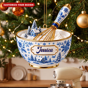 Personalized Baking Through The Snow - Custom Ornament, Gift For Bakers and Moms