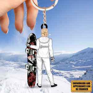 Personalized Gifts Snowboarding Keychain For Woman, Snowboarding Lovers