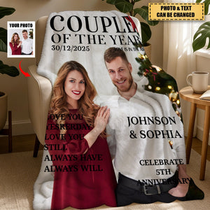 Couple Of The Year Magazine Cover Art Print - Personalized Blanket